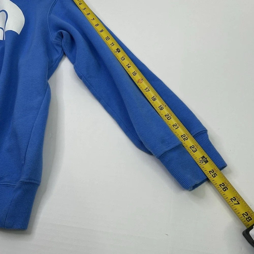 The North Face Hoodie Sweatshirt Mens Medium Pullover Graphic Print Logo Blue